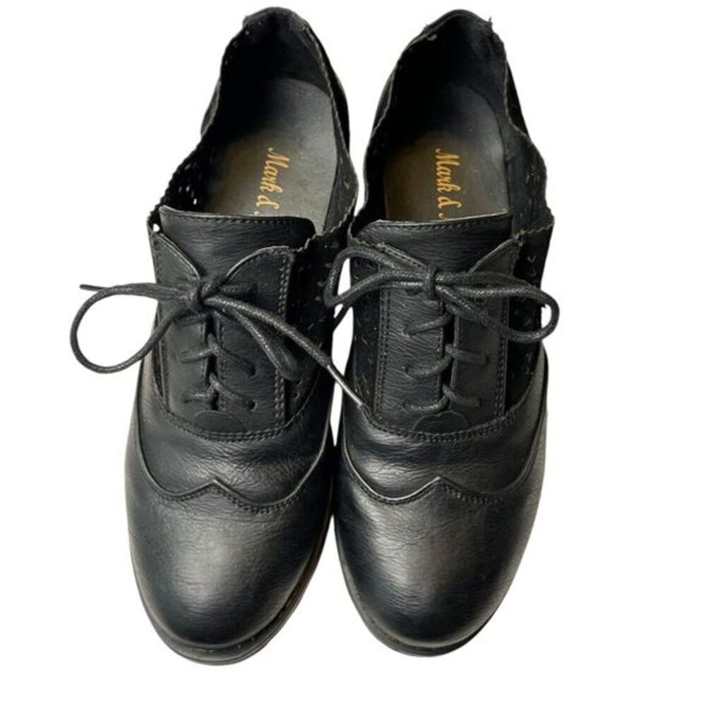 Mark &‎ Maddux Arach Lace-up cutout Oxfords Wingtip Derby Black Women's Size 6